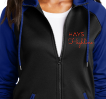 Load image into Gallery viewer, Hays Highline Sport Wick Varsity Fleece Full Zip Hooded Jacket Ladies