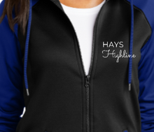 Load image into Gallery viewer, Hays Highline Sport Wick Varsity Fleece Full Zip Hooded Jacket Ladies