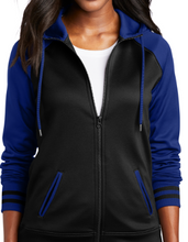 Load image into Gallery viewer, Hays Highline Sport Wick Varsity Fleece Full Zip Hooded Jacket Ladies
