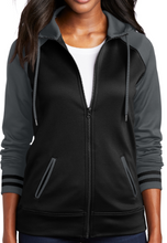 Load image into Gallery viewer, Hays Highline Sport Wick Varsity Fleece Full Zip Hooded Jacket Ladies
