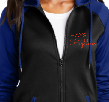 Hays Highline Sport Wick Varsity Fleece Full Zip Hooded Jacket Ladies