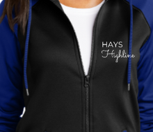 Load image into Gallery viewer, Hays Highline Sport Wick Varsity Fleece Full Zip Hooded Jacket Ladies
