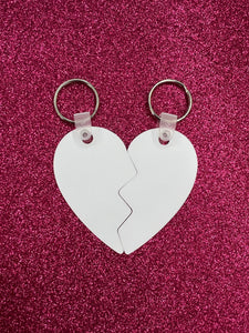 Two Part Heart Keychain